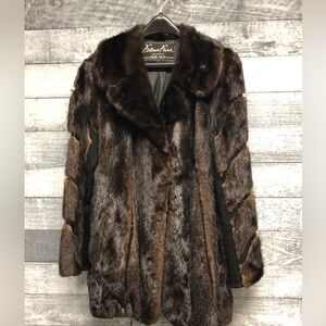 Vintage 70s mahogany mink & suede stroller jacket